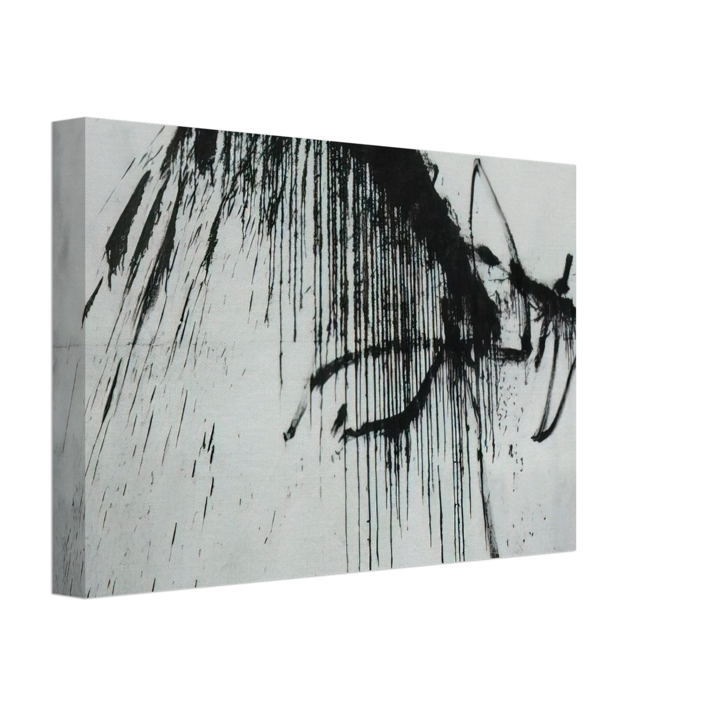 Salvador Dali - NIGHT IN THE HOTEL ABSTRACT IN BLACK AND WHITE Canvas - 40x60 cm / 16x24 inches-canvas