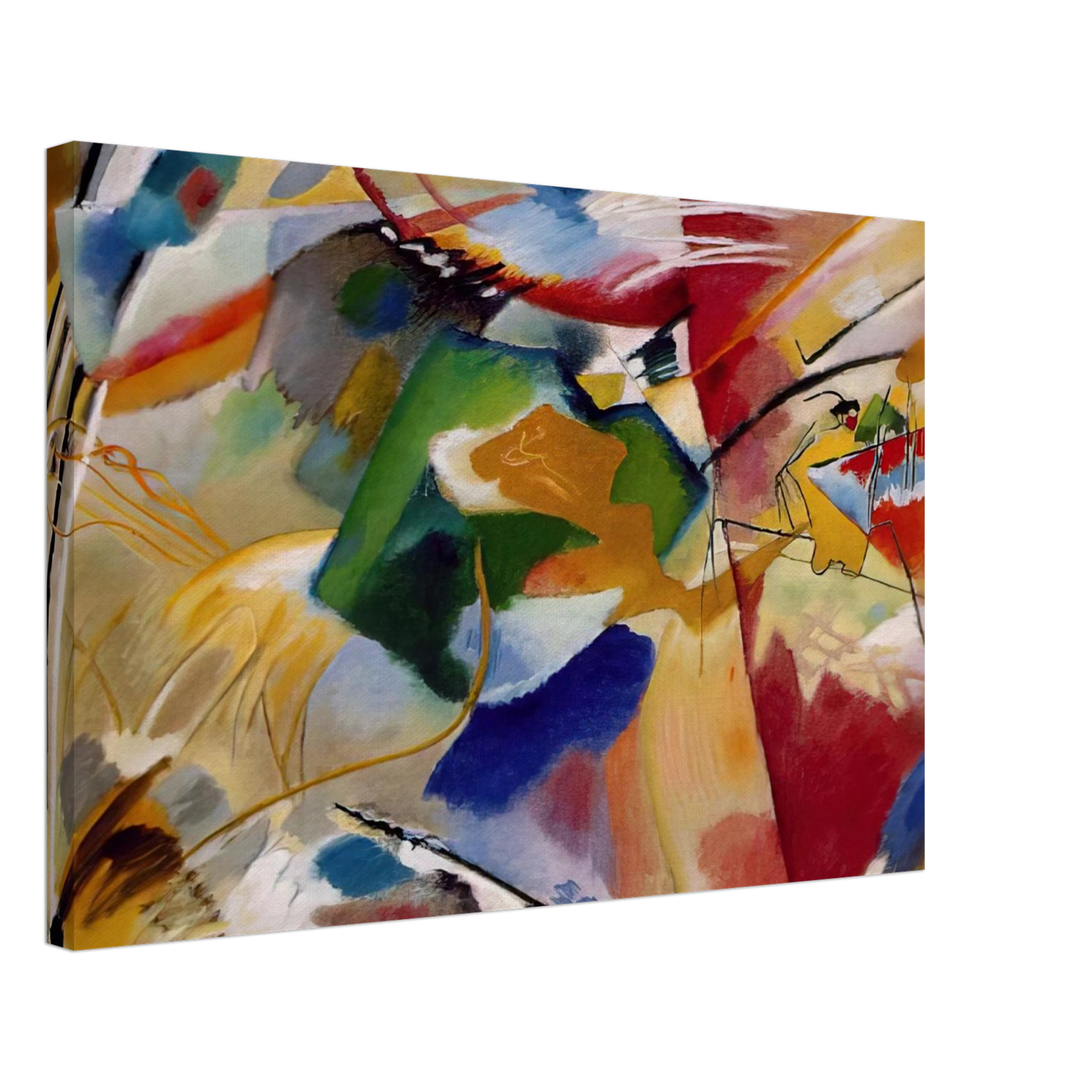 Wassily Kandinsky - PAINTING WITH GREEN CENTER 1913 Canvas - 40x60 cm / 16x24 inches-canvas