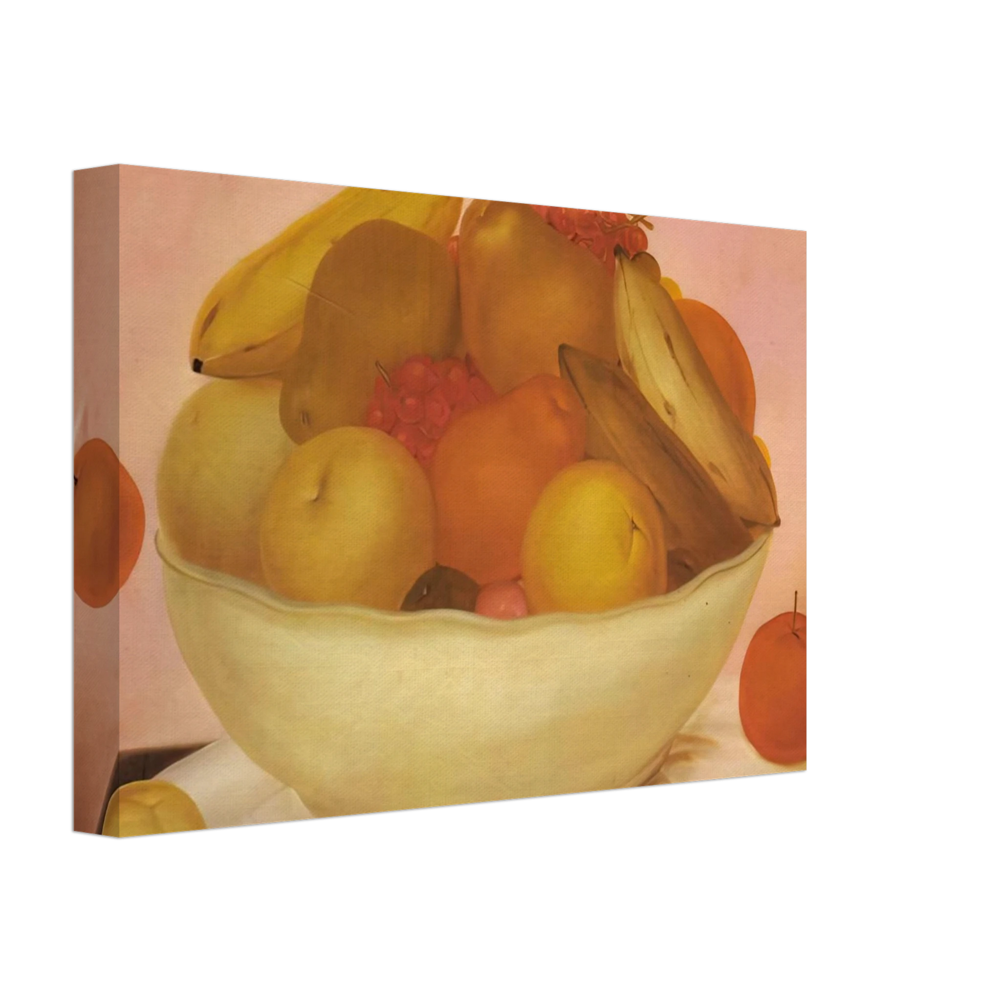 Fernando Botero - STILL LIFE WITH ORANGE FALLING Canvas - 40x60 cm / 16x24 inches-canvas