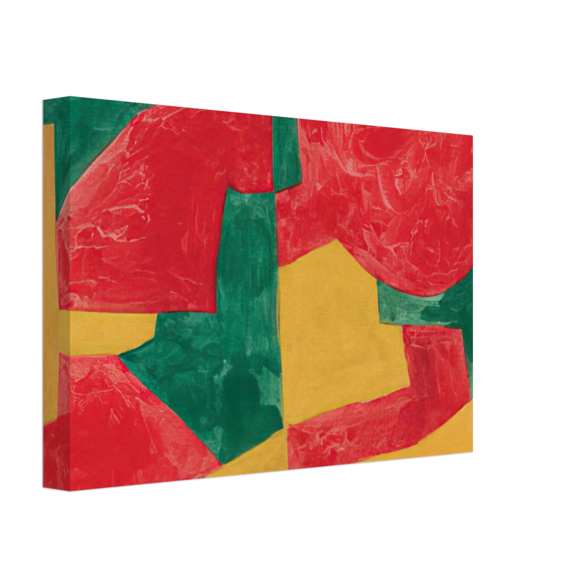Serge Poliakoff - Composition verte, rouge et jaune - 1964 Canvas - 40x60 cm / 16x24 inches-canvas