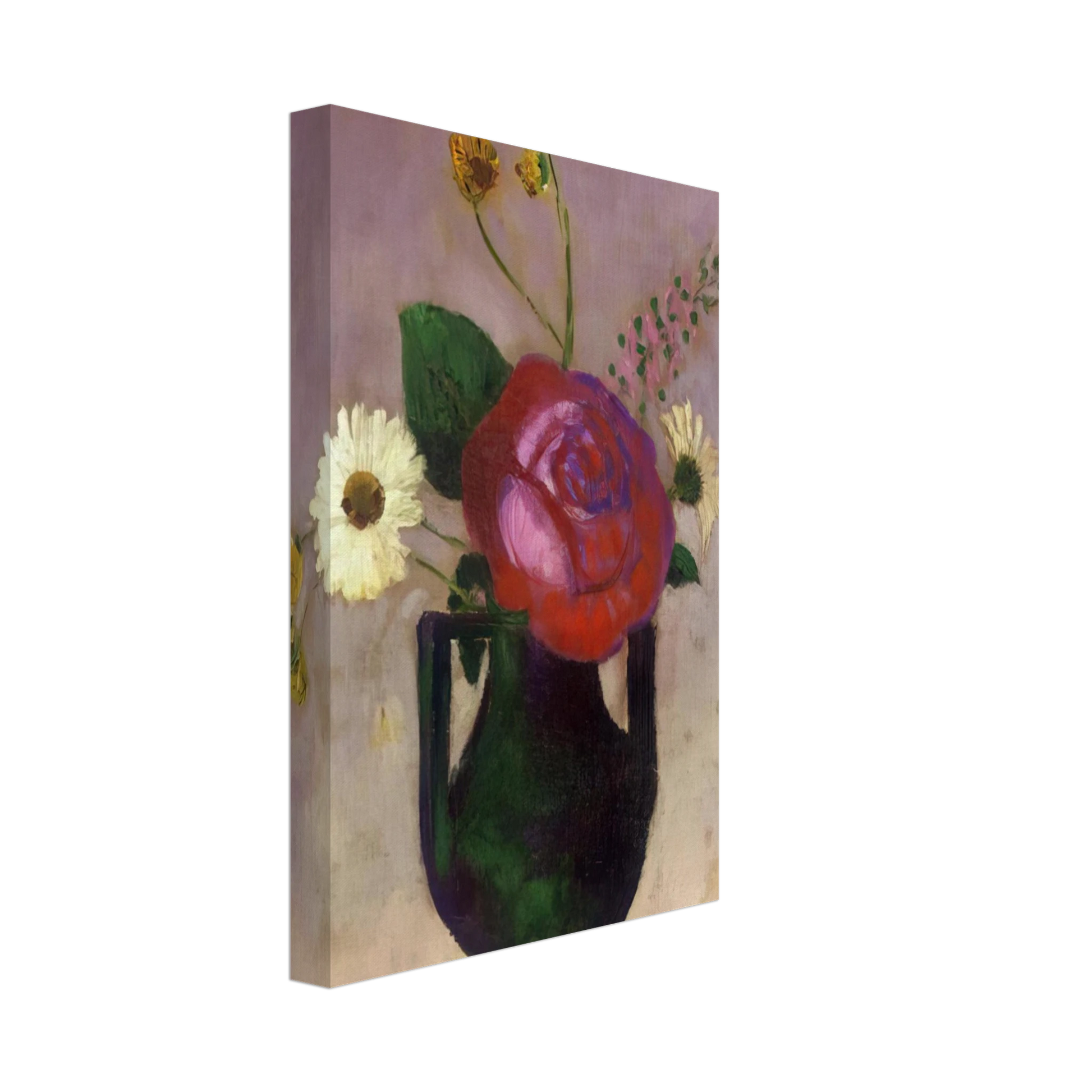 Odilon Redon - ROSE AND DAISY Canvas - 40x60 cm / 16x24 inches-canvas
