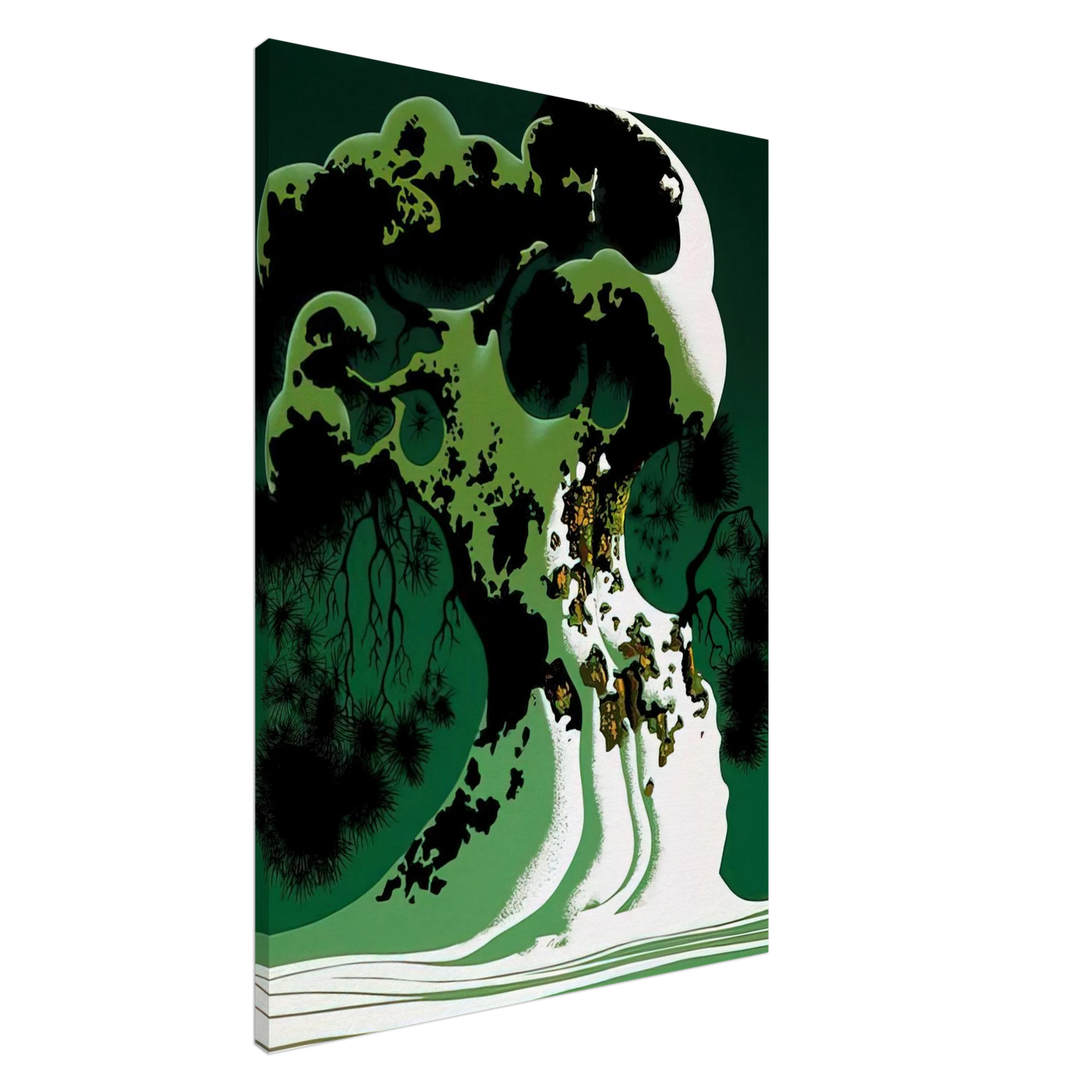 Eyvind Earle - Snow Covered Bonsai Canvas - 20x30 cm / 8x12 inches-canvas