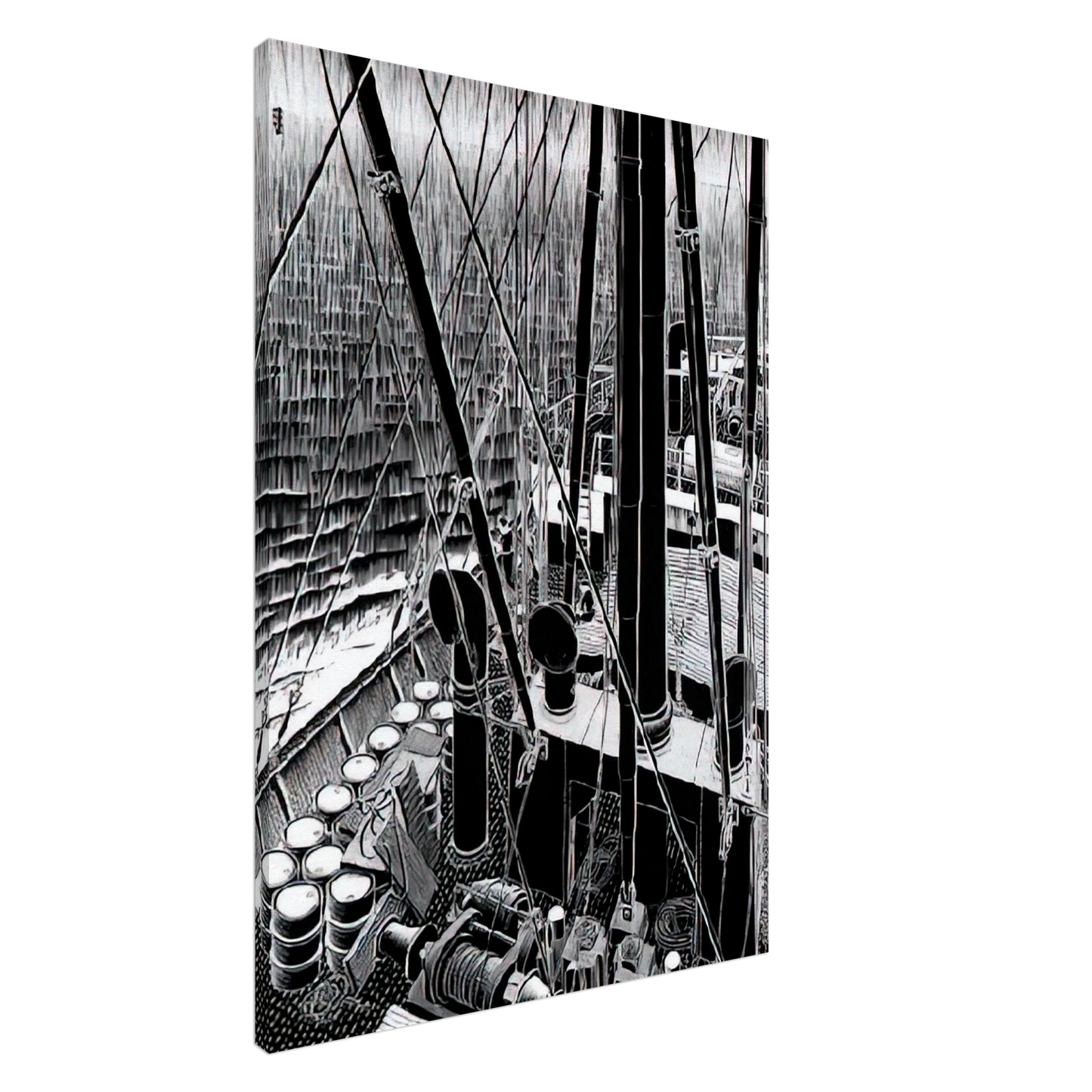 MC Escher - FREIGHTER SEPTEMBER 1936 1936 Canvas - 20x30 cm / 8x12 inches-canvas