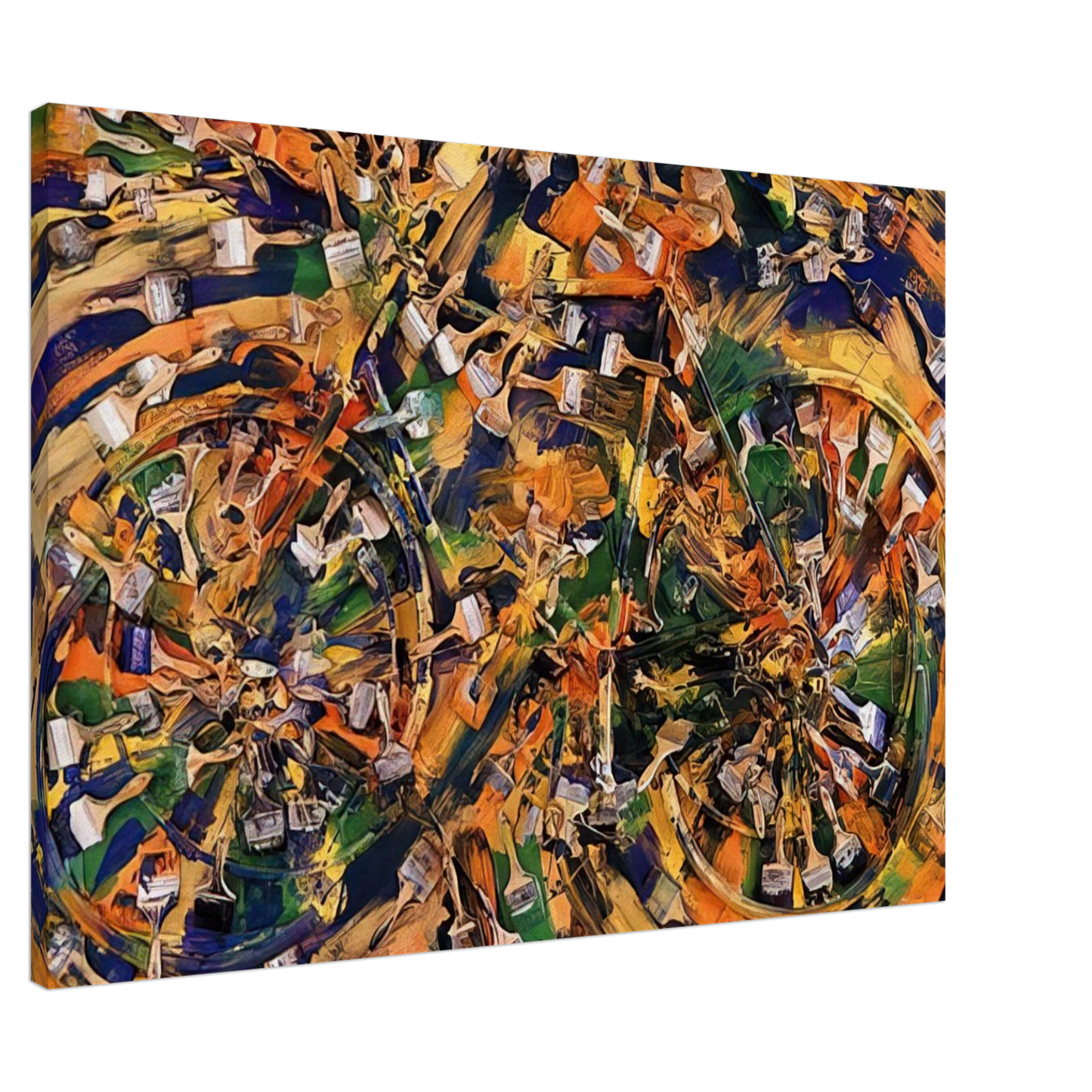 Arman - Wheels of Fortune - 1995 Canvas - 20x30 cm / 8x12 inches-canvas