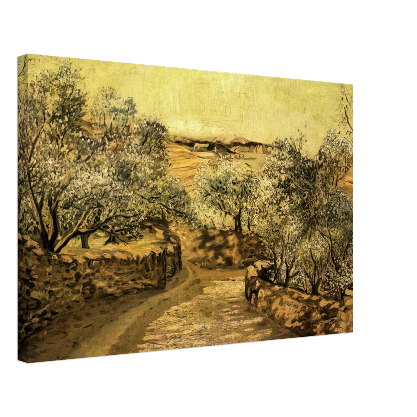 Salvador Dali - THE LANE TO PORT LLIGAT WITH VIEW OF CAP CREUS Canvas - 70x100 cm / 28x40 inches-canvas