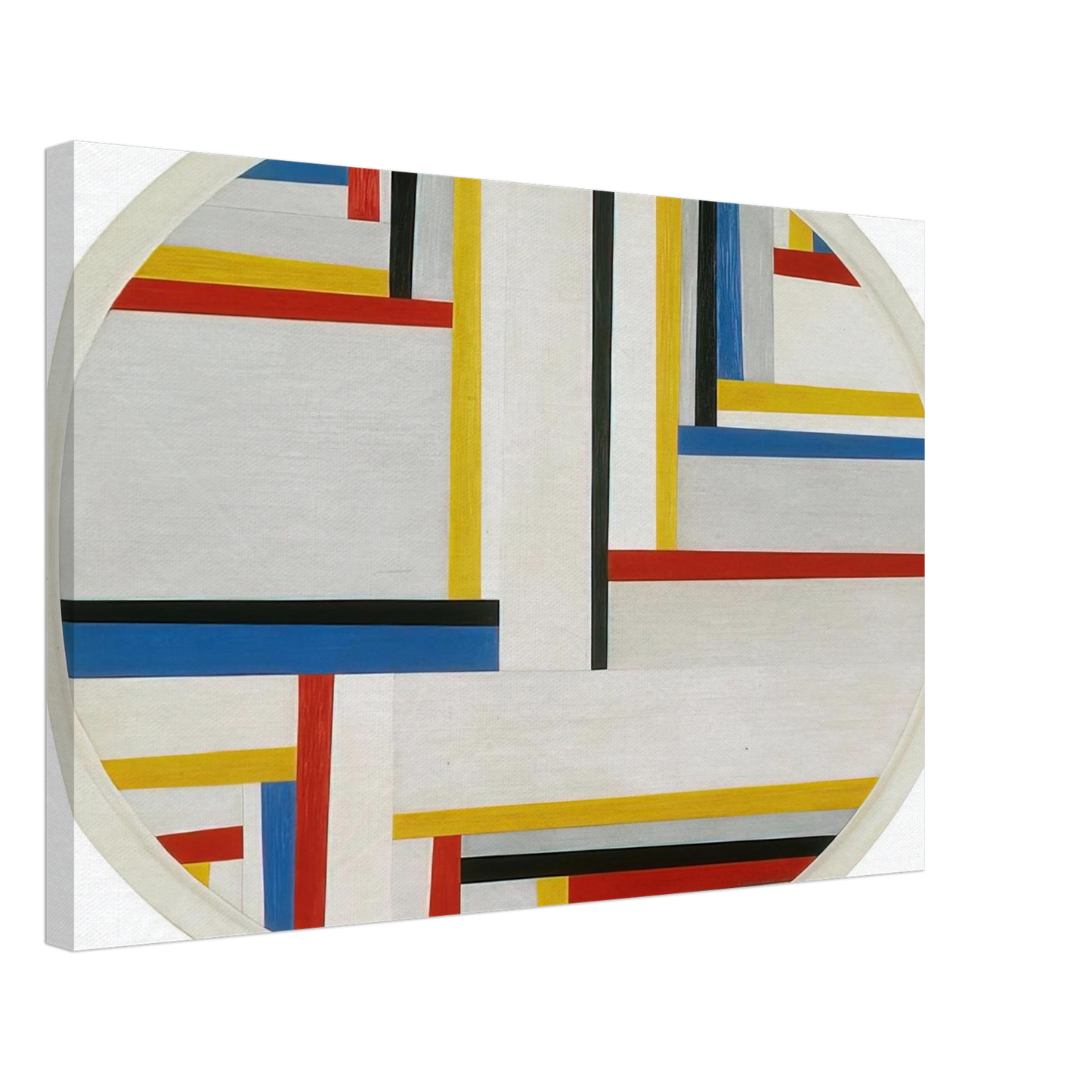 Fritz Glarner - Relational painting, Tondo #4 - 1946 Canvas - 70x100 cm / 28x40 inches-canvas