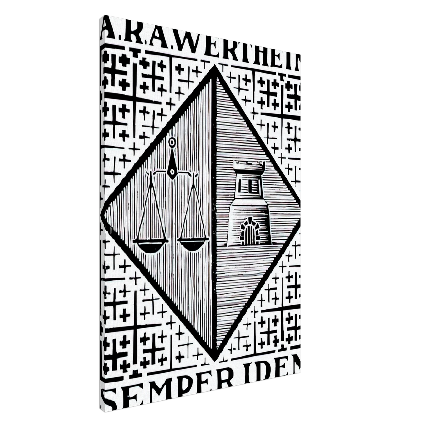 MC Escher - BOOKPLATE A R A WERTHEIM Canvas - 20x30 cm / 8x12 inches-canvas