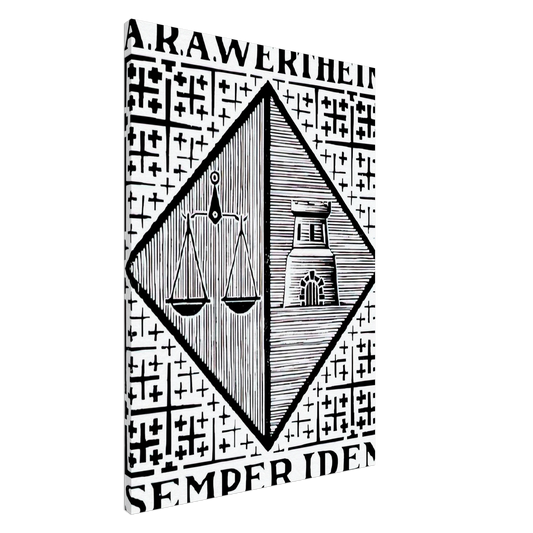 MC Escher - BOOKPLATE A R A WERTHEIM Canvas - 20x30 cm / 8x12 inches-canvas