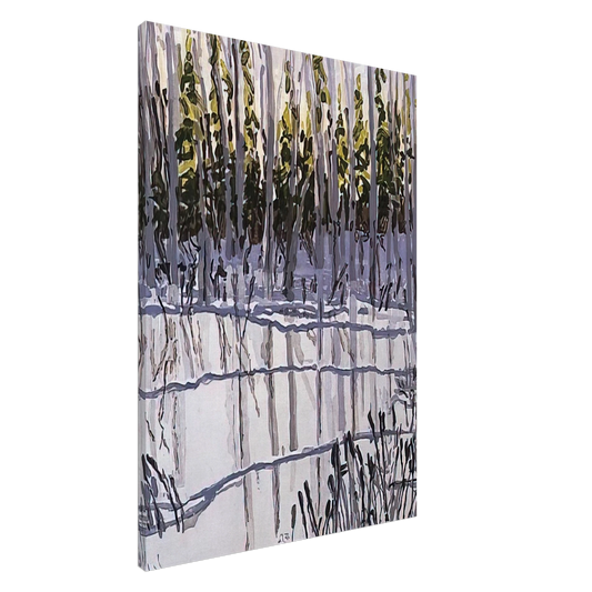 Neil Welliver - Trees Reflected on Ice - 2002 Canvas - 20x30 cm / 8x12 inches-canvas