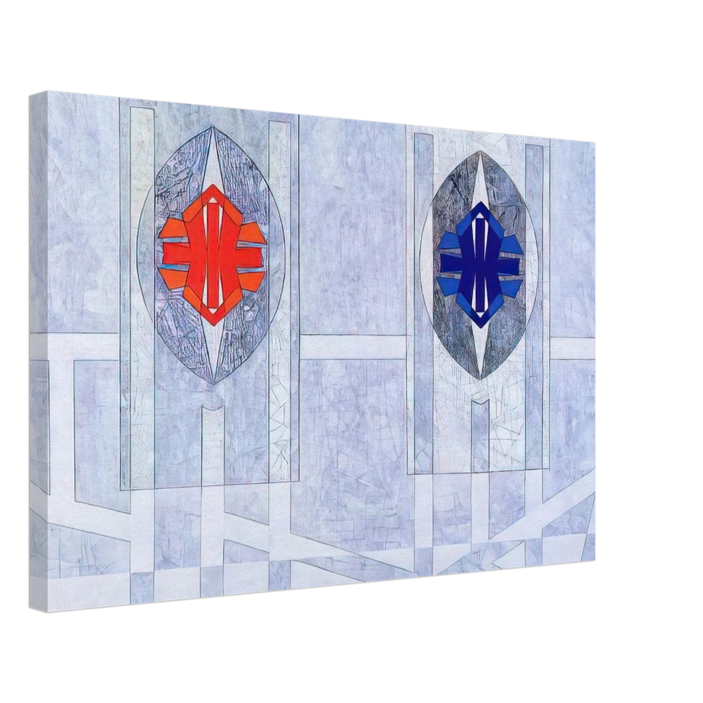 Jimmy Ernst - Twice - 1972 Canvas - 70x100 cm / 28x40 inches-canvas