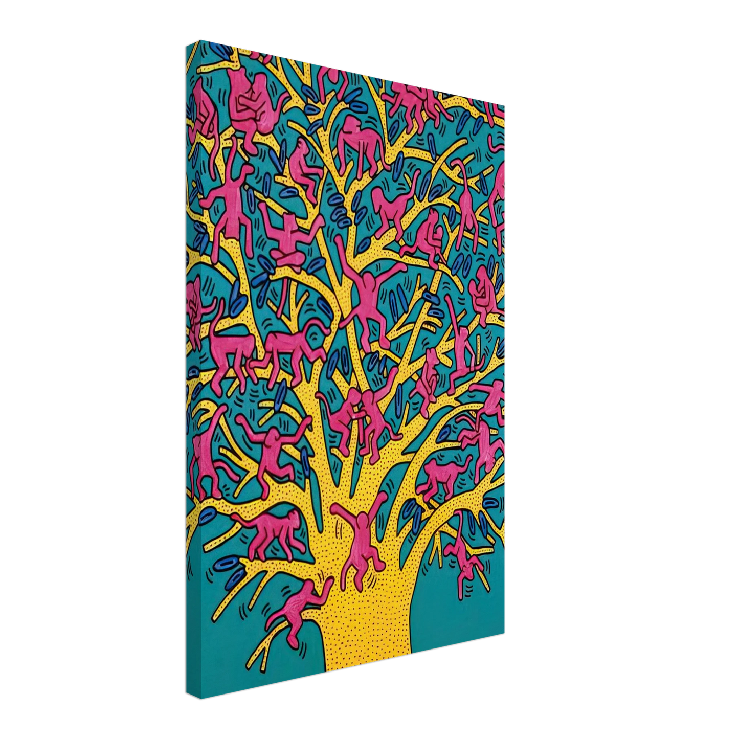 Keith Haring - THE TREE OF MONKEYS Canvas - 40x60 cm / 16x24 inches-canvas