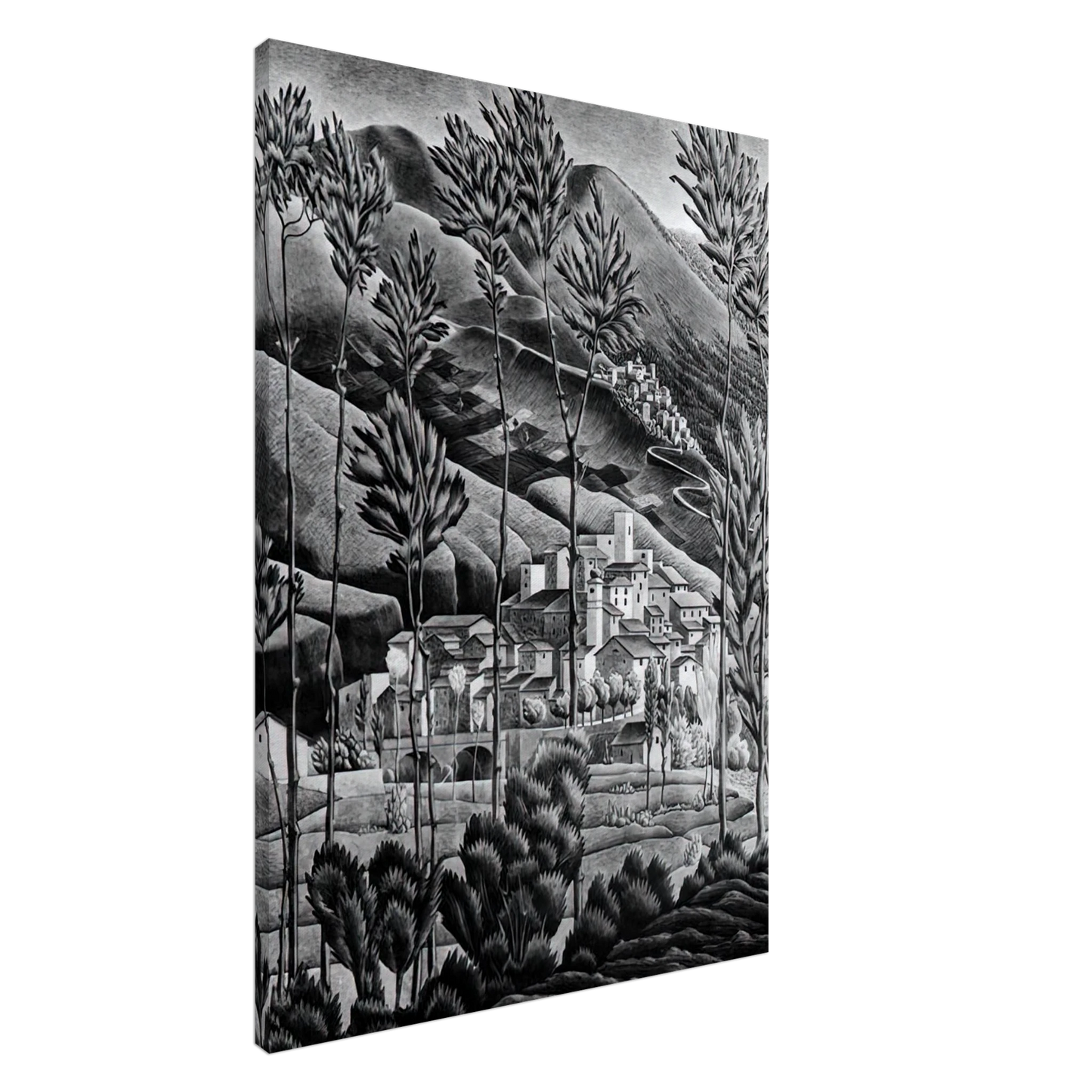 MC Escher - ALFEDENA ABRUZZI Canvas - 20x30 cm / 8x12 inches-canvas