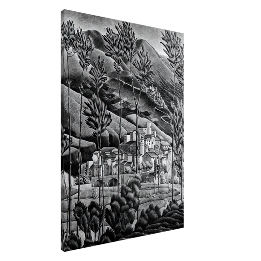 MC Escher - ALFEDENA ABRUZZI Canvas - 20x30 cm / 8x12 inches-canvas