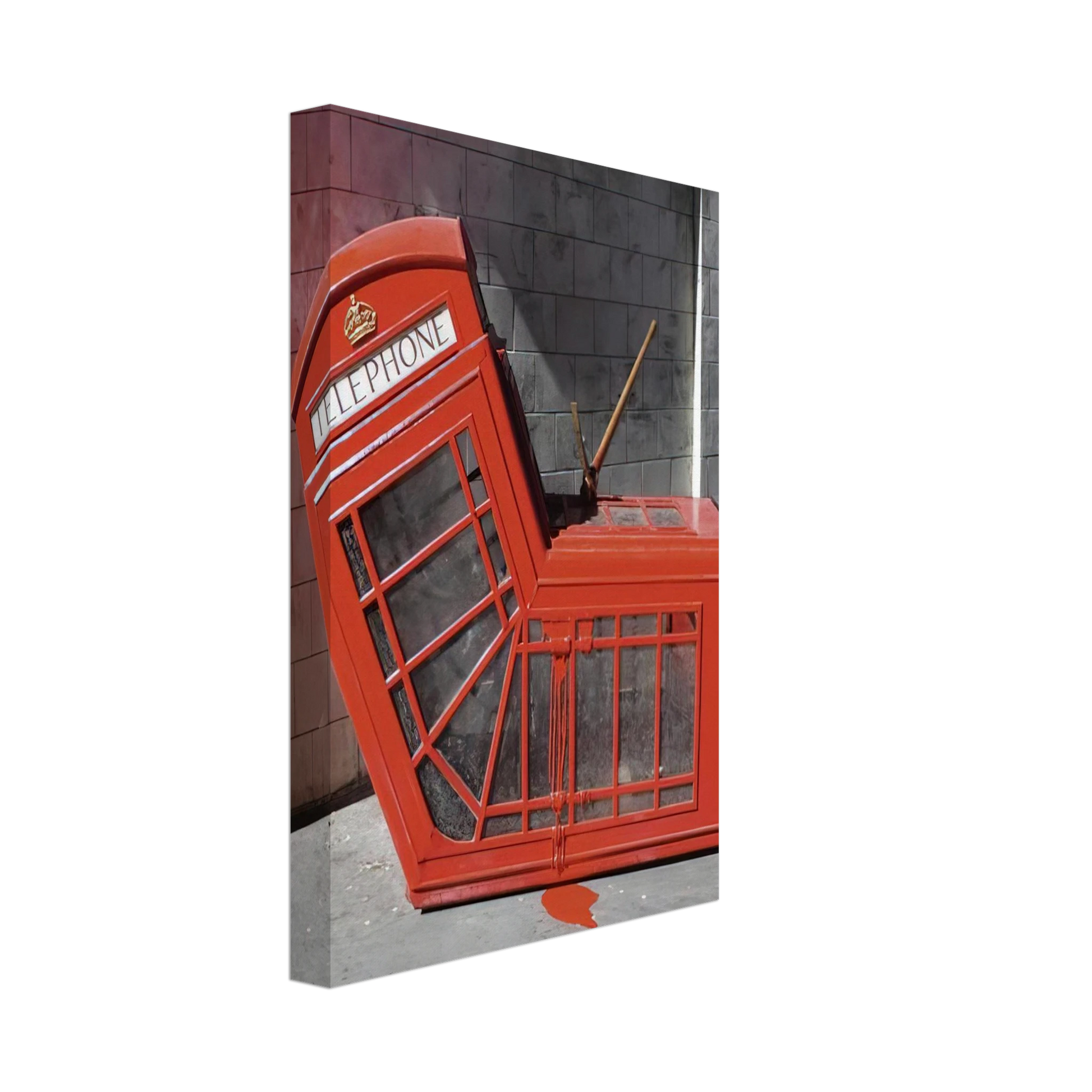 Banksy - VANDALISED PHONE BOX 2005 Canvas - 40x60 cm / 16x24 inches-canvas