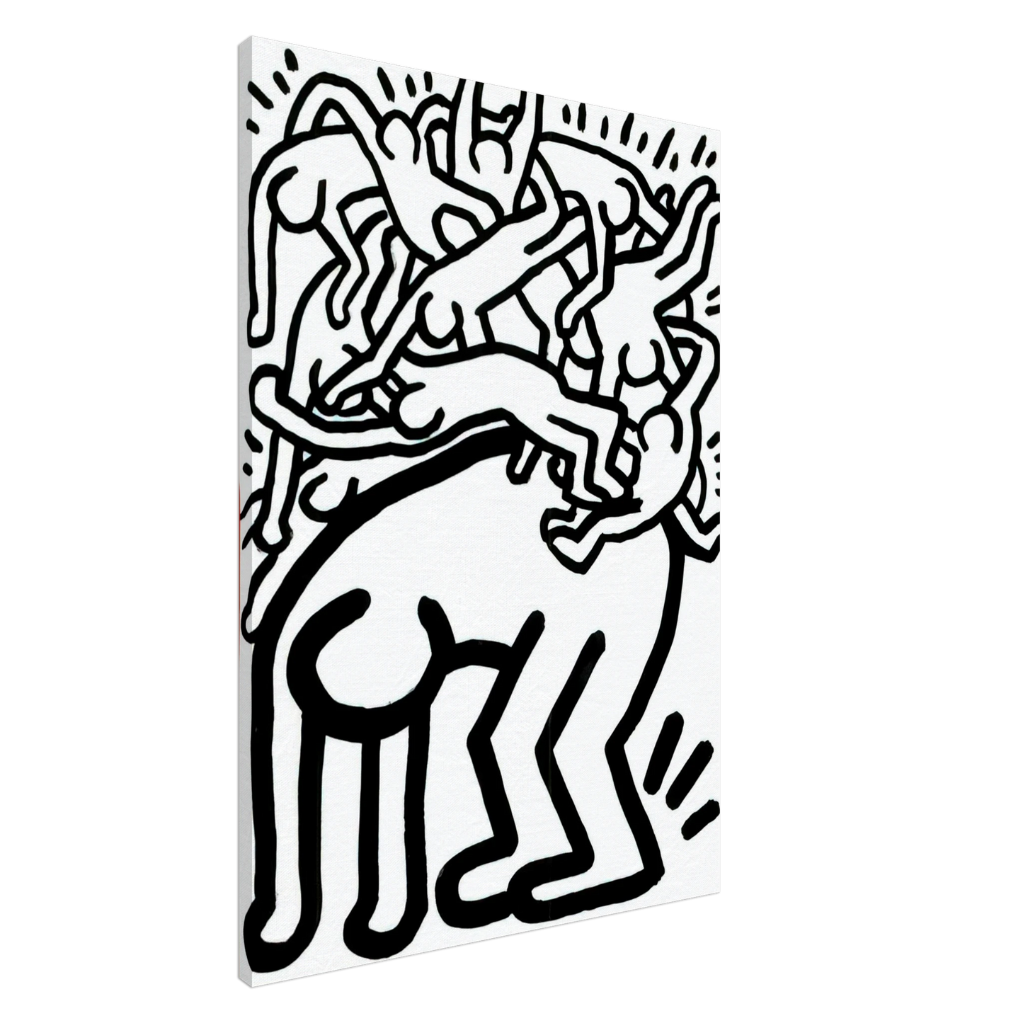 Keith Haring - FIGHT AIDS WORLDWIDE 1990 Canvas - 20x30 cm / 8x12 inches-canvas
