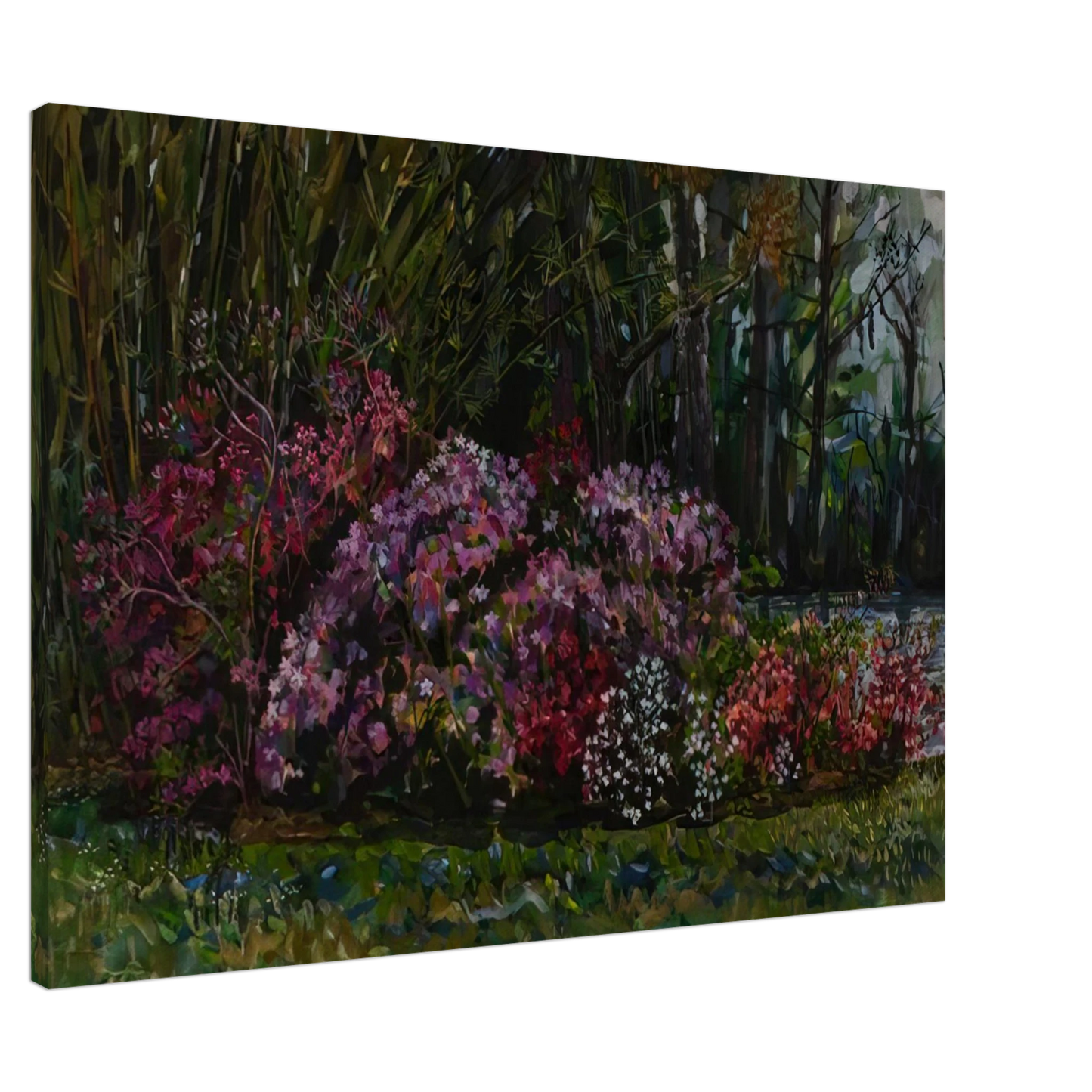 Ivan Albright - ALICIA S AZALEAS ON ST MARY S RIVER Canvas - 20x30 cm / 8x12 inches-canvas