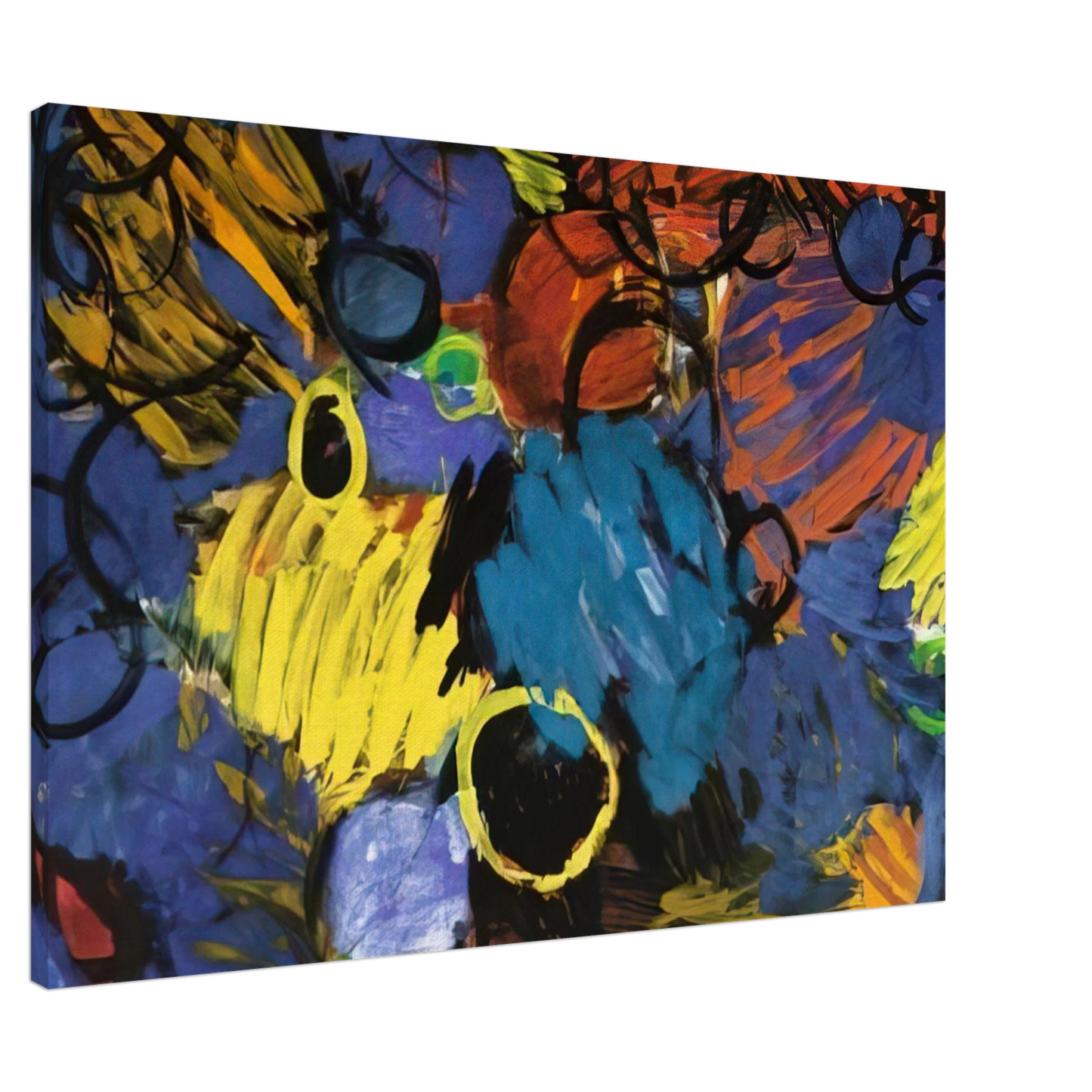 Ernst Wilhelm Nay - Motion - 1962 Canvas - 20x30 cm / 8x12 inches-canvas