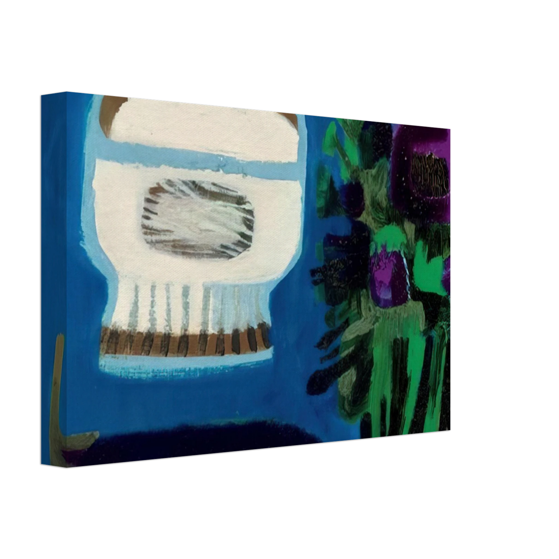 Mary Fedden - Aubergine and flowers - 1968 Canvas - 40x60 cm / 16x24 inches-canvas