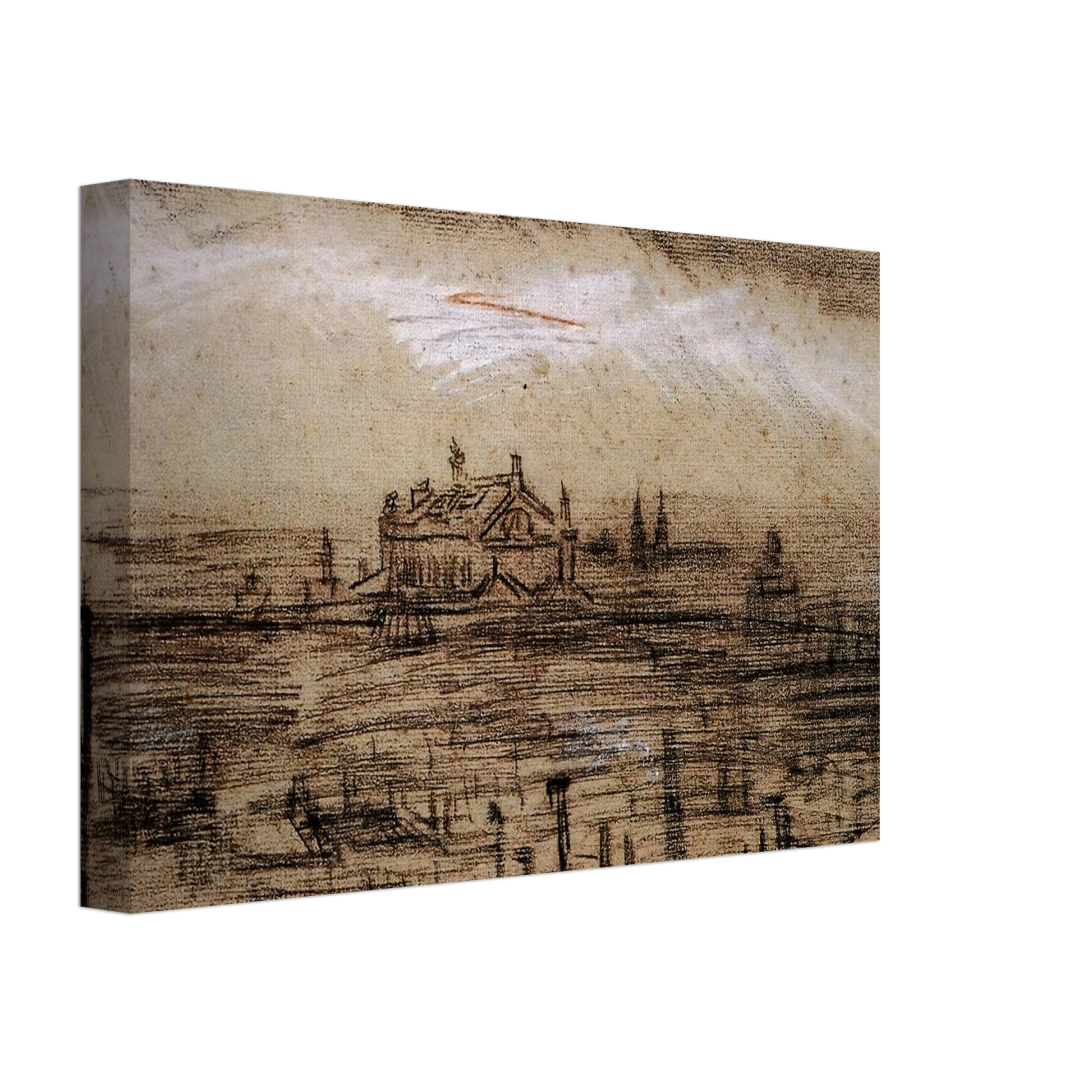 Vincent van Gogh - A View of Paris with the Op Canvas - 40x60 cm / 16x24 inches-canvas