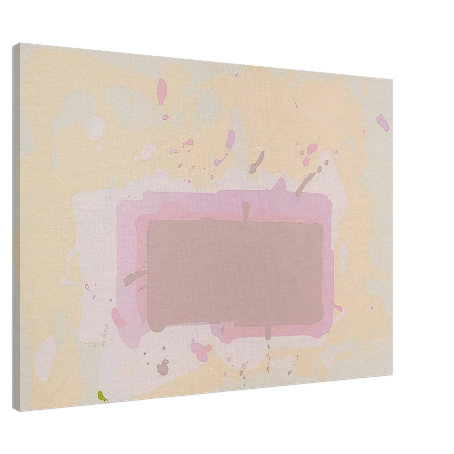 John Hoyland - Pale Yellow, Pink and Brown - 1971 Canvas - 20x30 cm / 8x12 inches-canvas