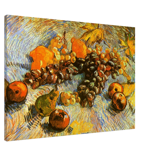 Vincent van Gogh - Still Life with Apples, Pears, Lemons and Grapes Canvas - 20x30 cm / 8x12 inches-canvas
