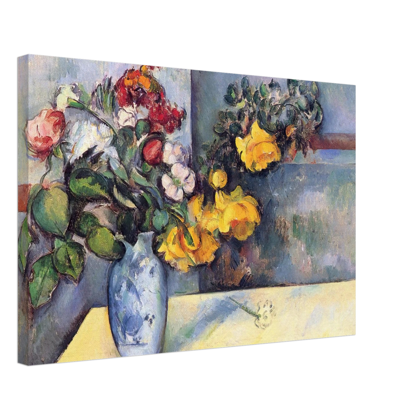 Paul Cezanne - Still Life Flowers in a Vase Canvas - 40x60 cm / 16x24 inches-canvas