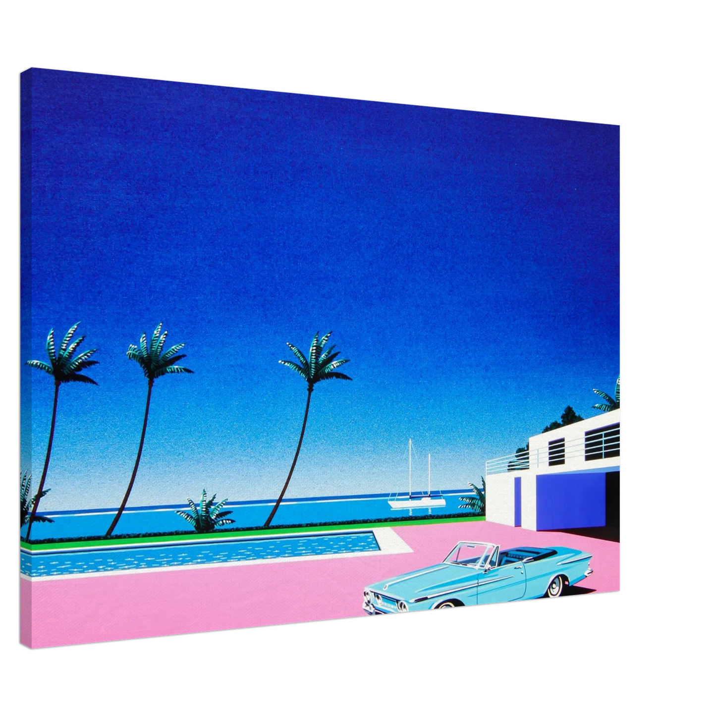 Hiroshi Nagai - Pink Driveway Canvas - 20x30 cm / 8x12 inches-canvas