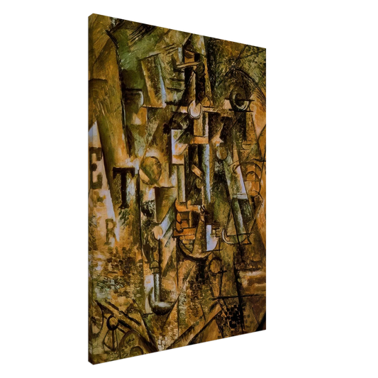 Pablo Picasso - Still life with bottle of rum - 1911 Canvas - 20x30 cm / 8x12 inches-canvas