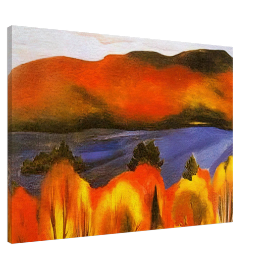 Georgia O'Keeffe - Lake George, Autumn Canvas - 20x30 cm / 8x12 inches-canvas