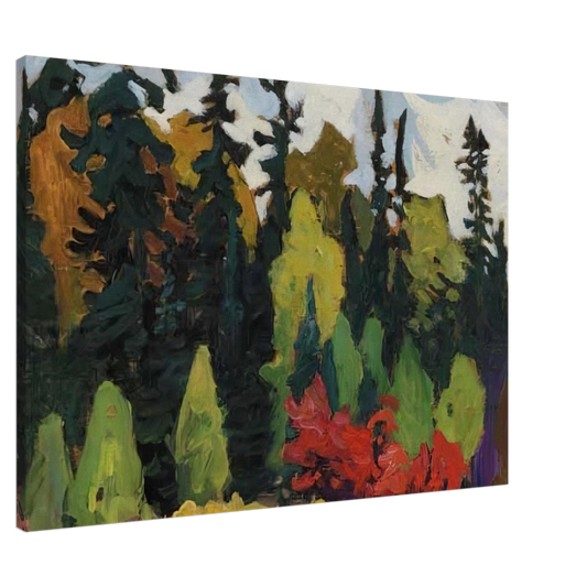 Lawren Harris - Woods, Algoma - 1918 Canvas - 20x30 cm / 8x12 inches-canvas