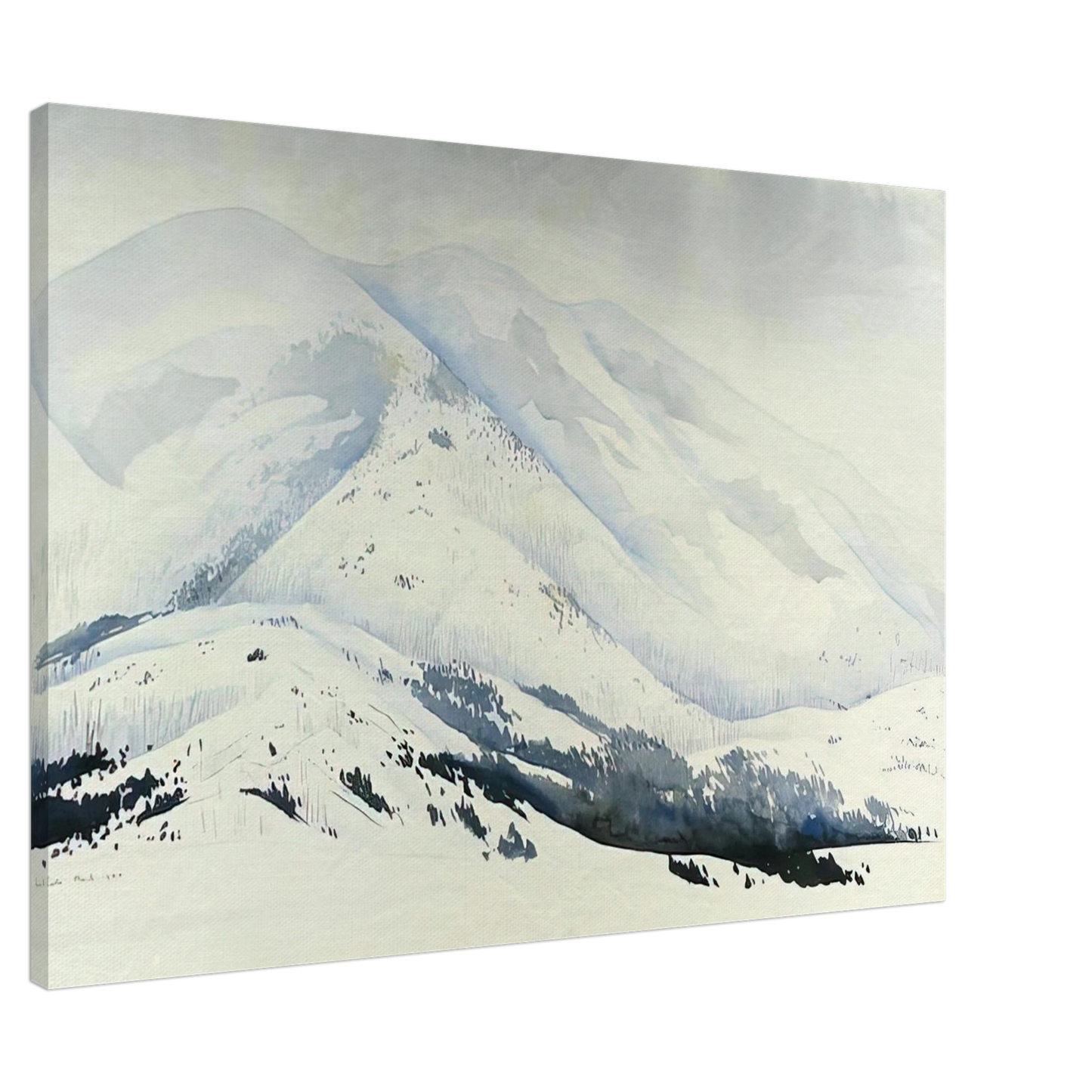Eyvind Earle - Snowy Mountain Canvas - 20x30 cm / 8x12 inches-canvas