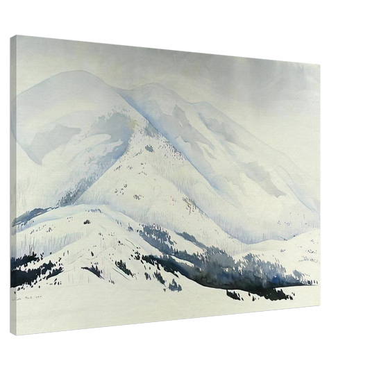 Eyvind Earle - Snowy Mountain Canvas - 20x30 cm / 8x12 inches-canvas