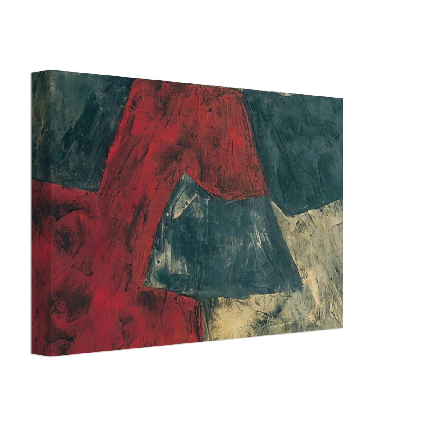 Serge Poliakoff - Composition - 1958 Canvas - 40x60 cm / 16x24 inches-canvas