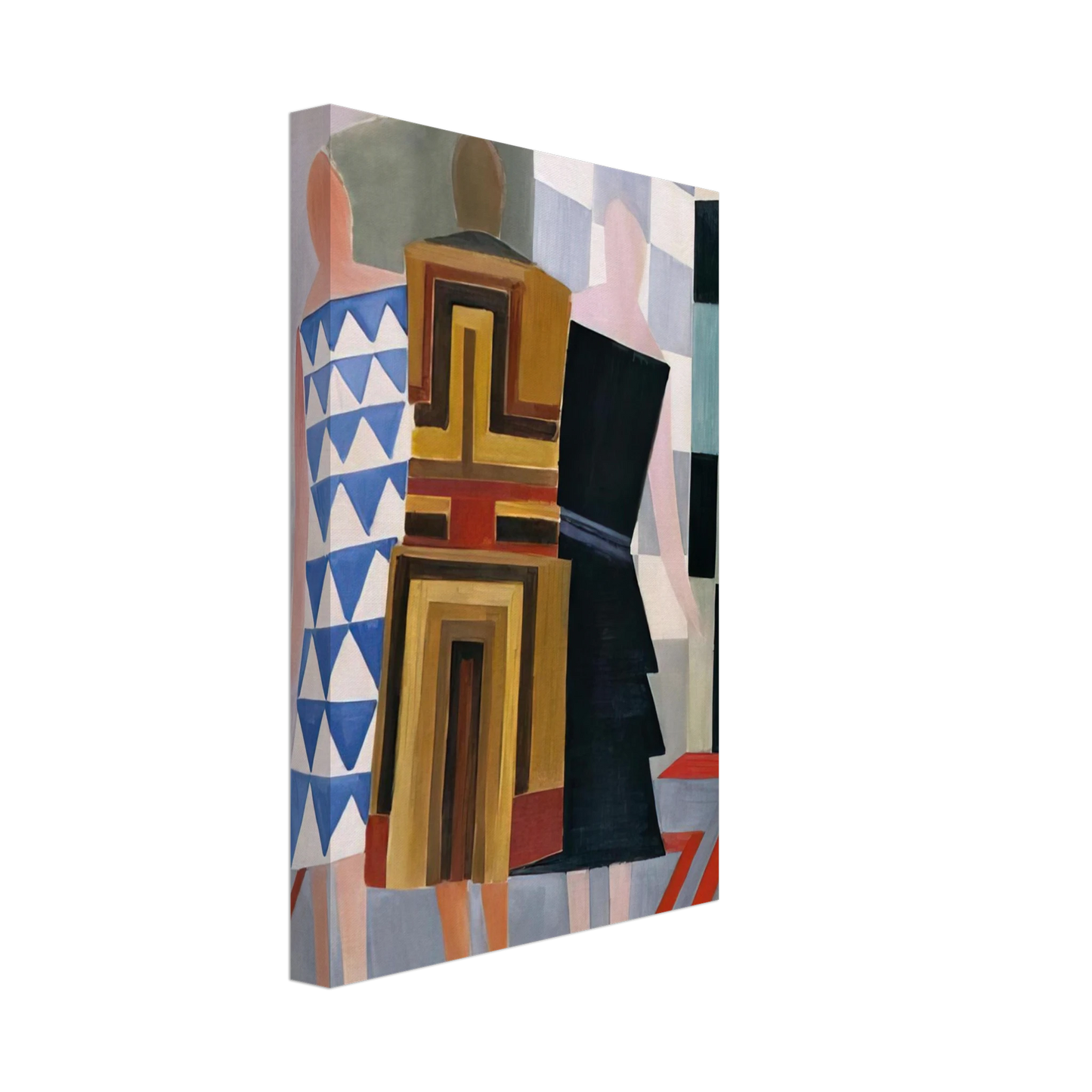 Sonia Delaunay - SIMULTANEOUS DRESSES THREE WOMEN FORMS COLOURS 1925 Canvas - 40x60 cm / 16x24 inches-canvas