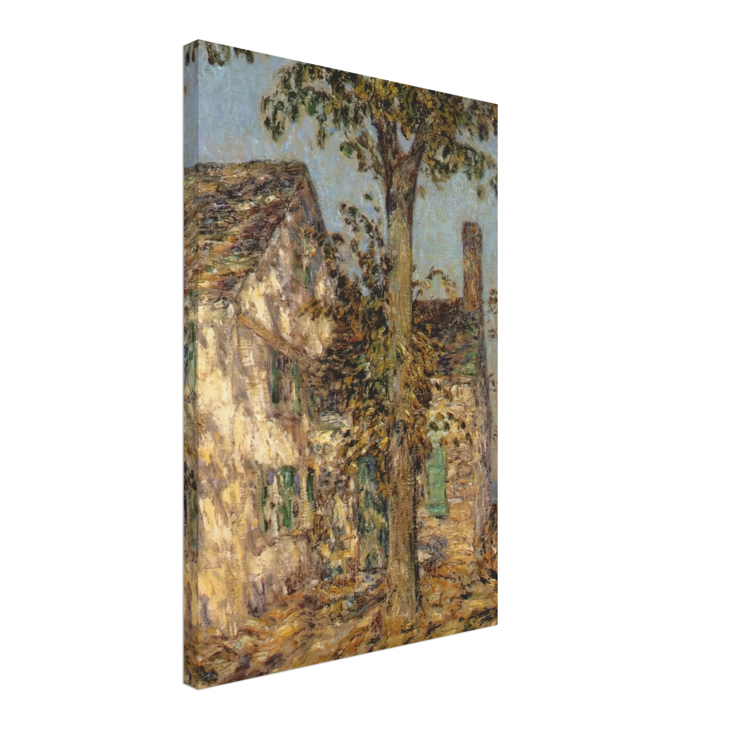 Childe Hassam - Sunlight on an Old House, Putnam Canvas - 70x100 cm / 28x40 inches-canvas