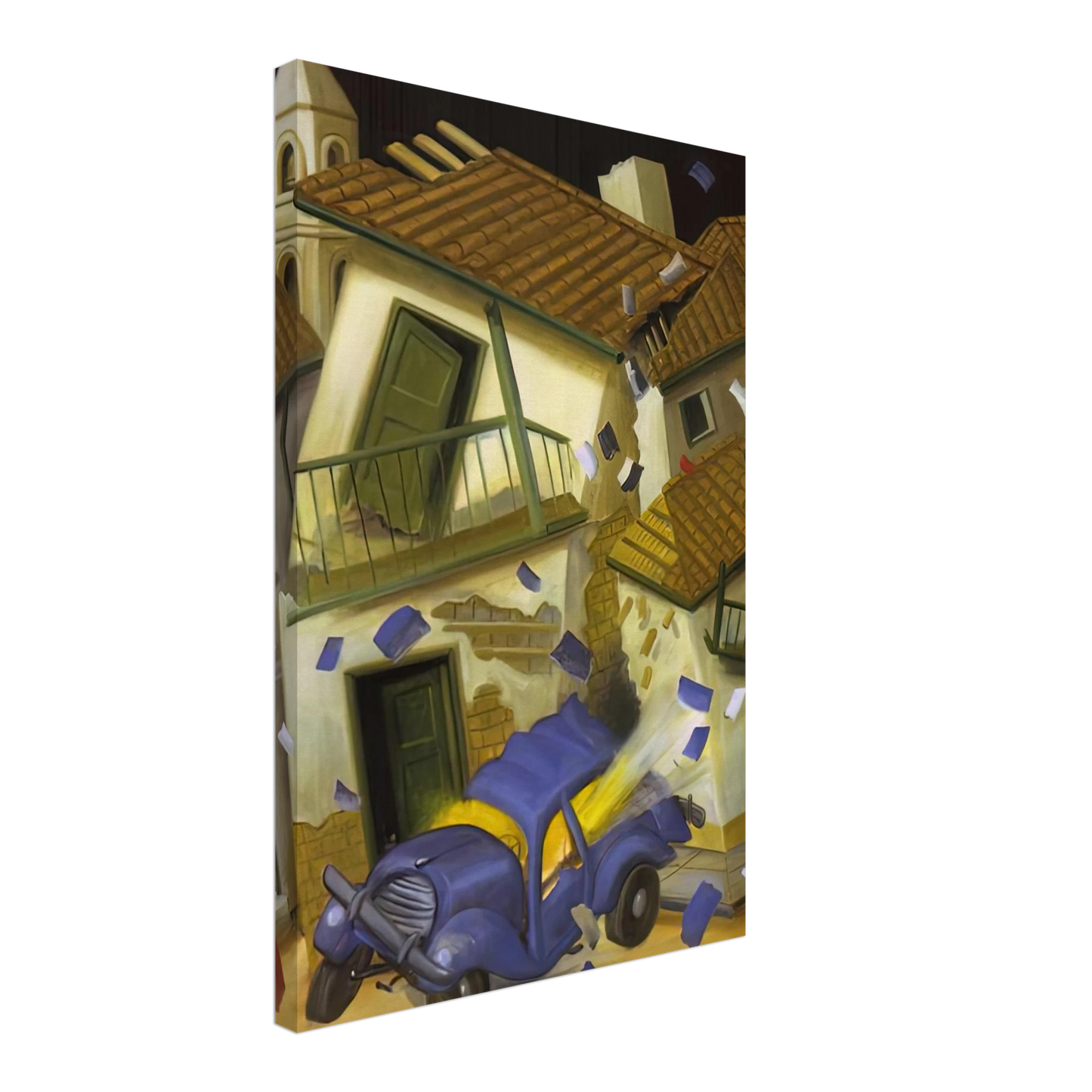 Fernando Botero - CAR BOMB Canvas - 70x100 cm / 28x40 inches-canvas