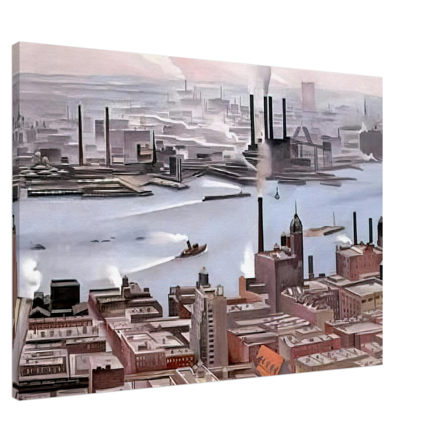 Georgia O'Keeffe - East River from the Thirtieth Story of the Shelton Hotel Canvas - 20x30 cm / 8x12 inches-canvas