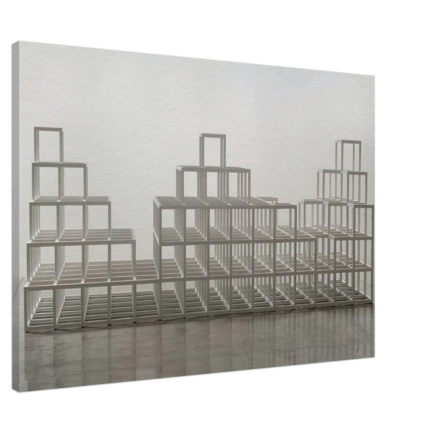 Sol LeWitt - Structure with Three Towers Canvas - 20x30 cm / 8x12 inches-canvas