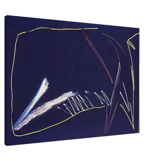 Ronnie Landfield - The Blue Whale - 1973 Canvas - 20x30 cm / 8x12 inches-canvas