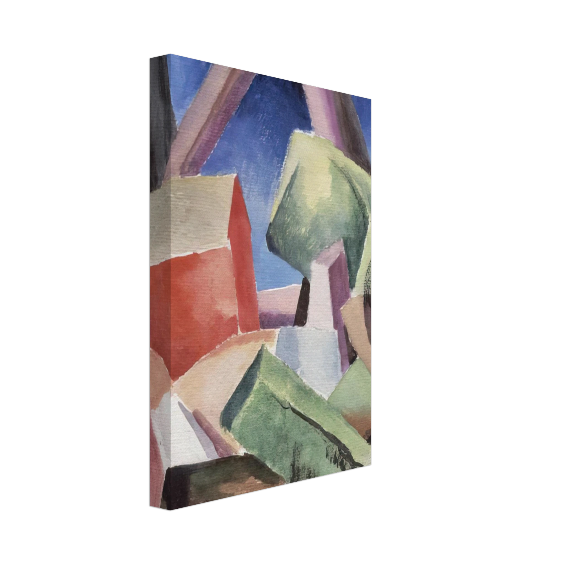 Thomas Hart Benton - HOUSE IN CUBIST LANDSCAPE 1920 Canvas - 70x100 cm / 28x40 inches-canvas