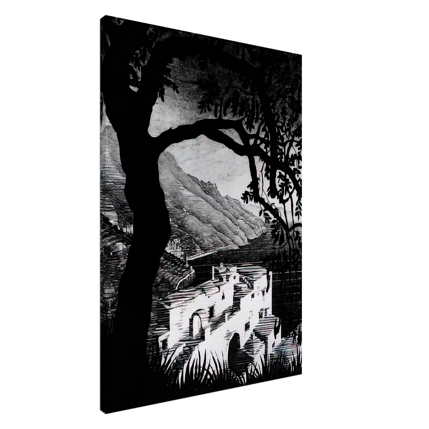 MC Escher - COAST OF AMALFI Canvas - 20x30 cm / 8x12 inches-canvas