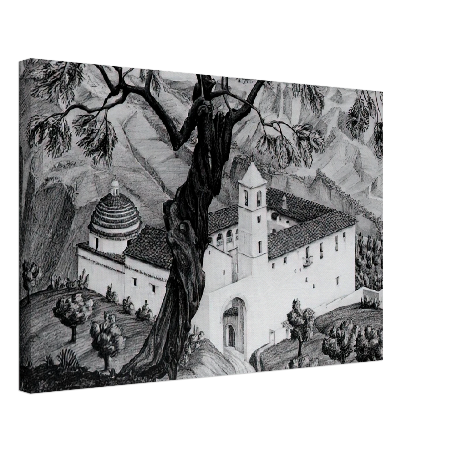MC Escher - CLOISTER NEAR ROCCA IMPERIALE CALABRIA Canvas - 70x100 cm / 28x40 inches-canvas
