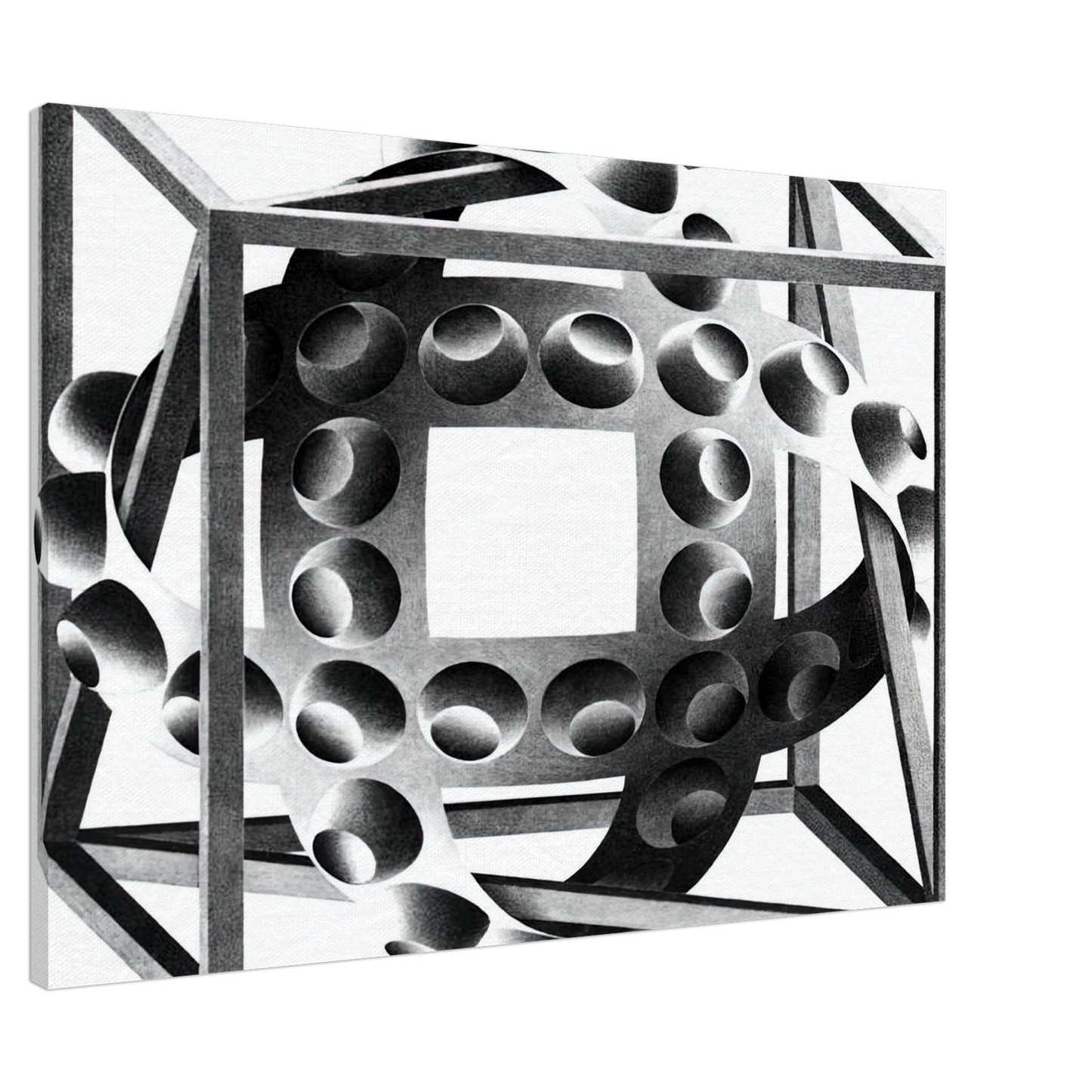 MC Escher - CUBE WITH MAGIC RIBBONS Canvas - 20x30 cm / 8x12 inches-canvas