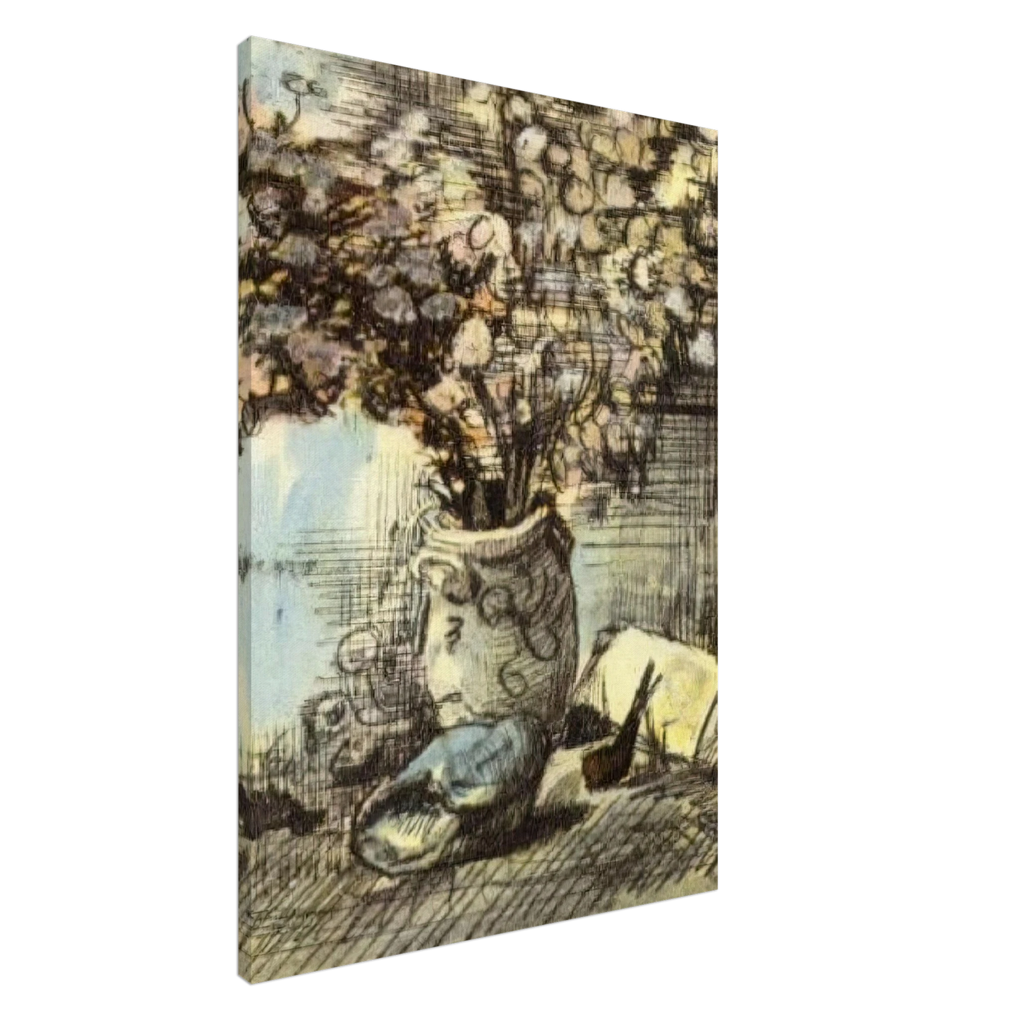 Vincent van Gogh - Honesty in a Vase Canvas - 20x30 cm / 8x12 inches-canvas