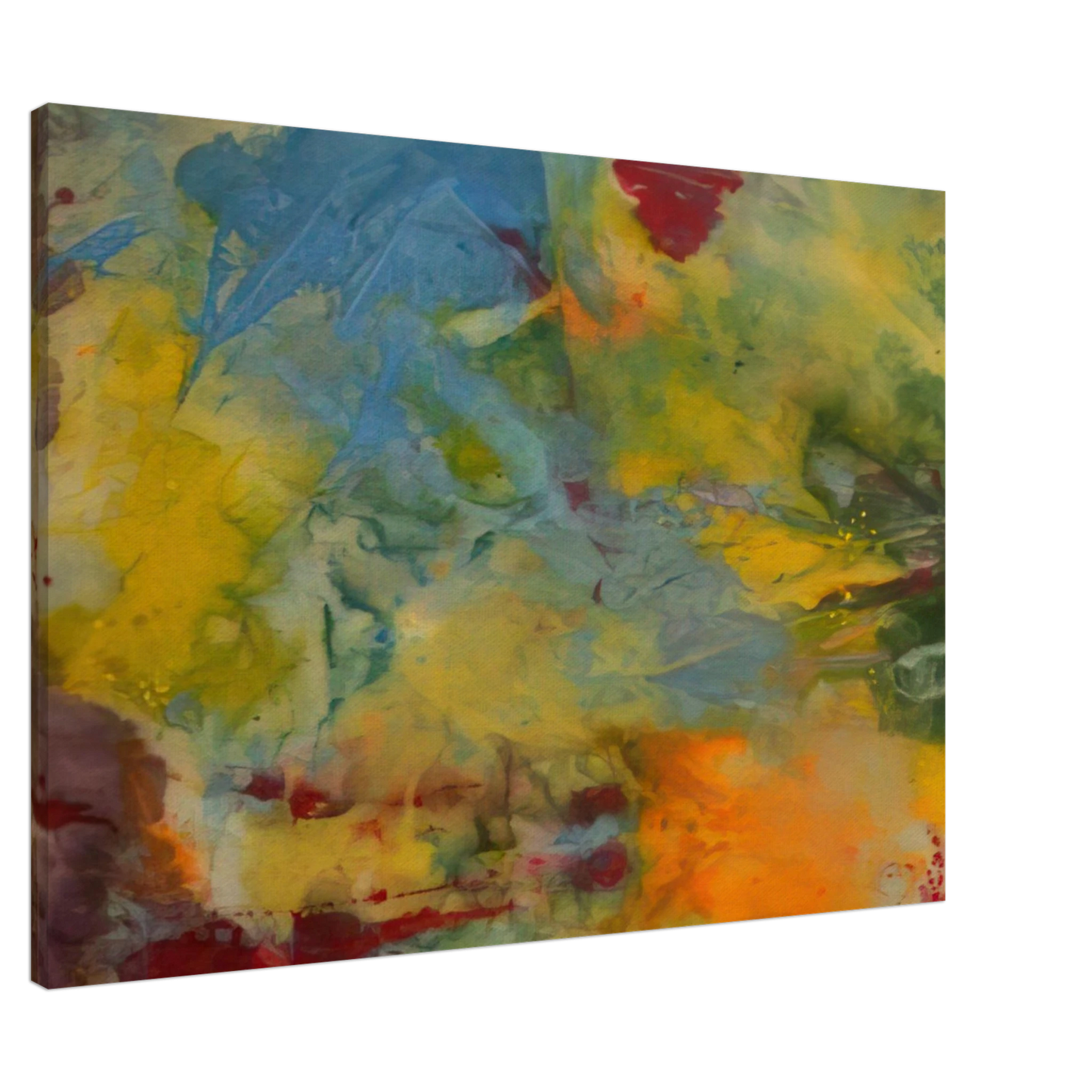 Sam Gilliam - Blue Swirl Canvas - 20x30 cm / 8x12 inches-canvas