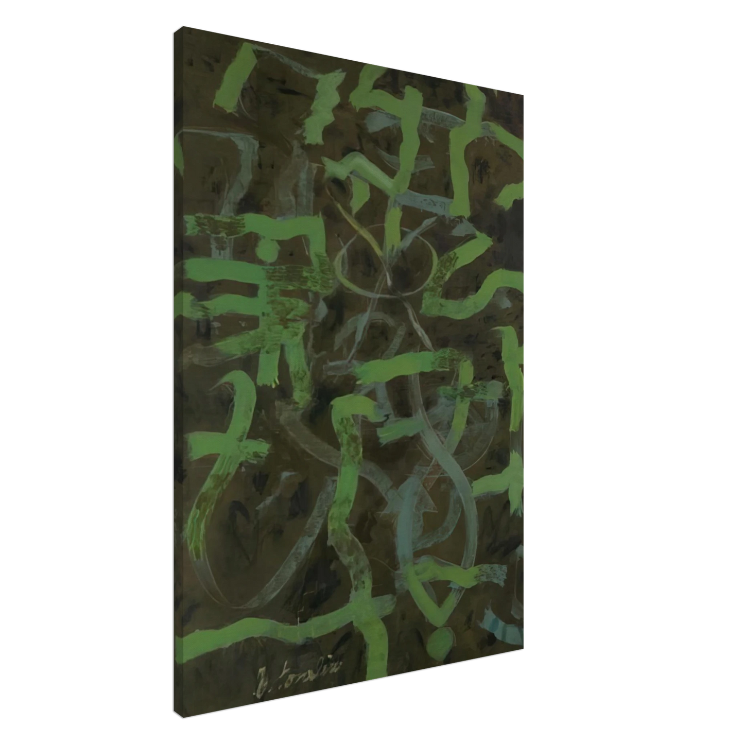 Bradley Walker Tomlin - Green - 1948 Canvas - 20x30 cm / 8x12 inches-canvas