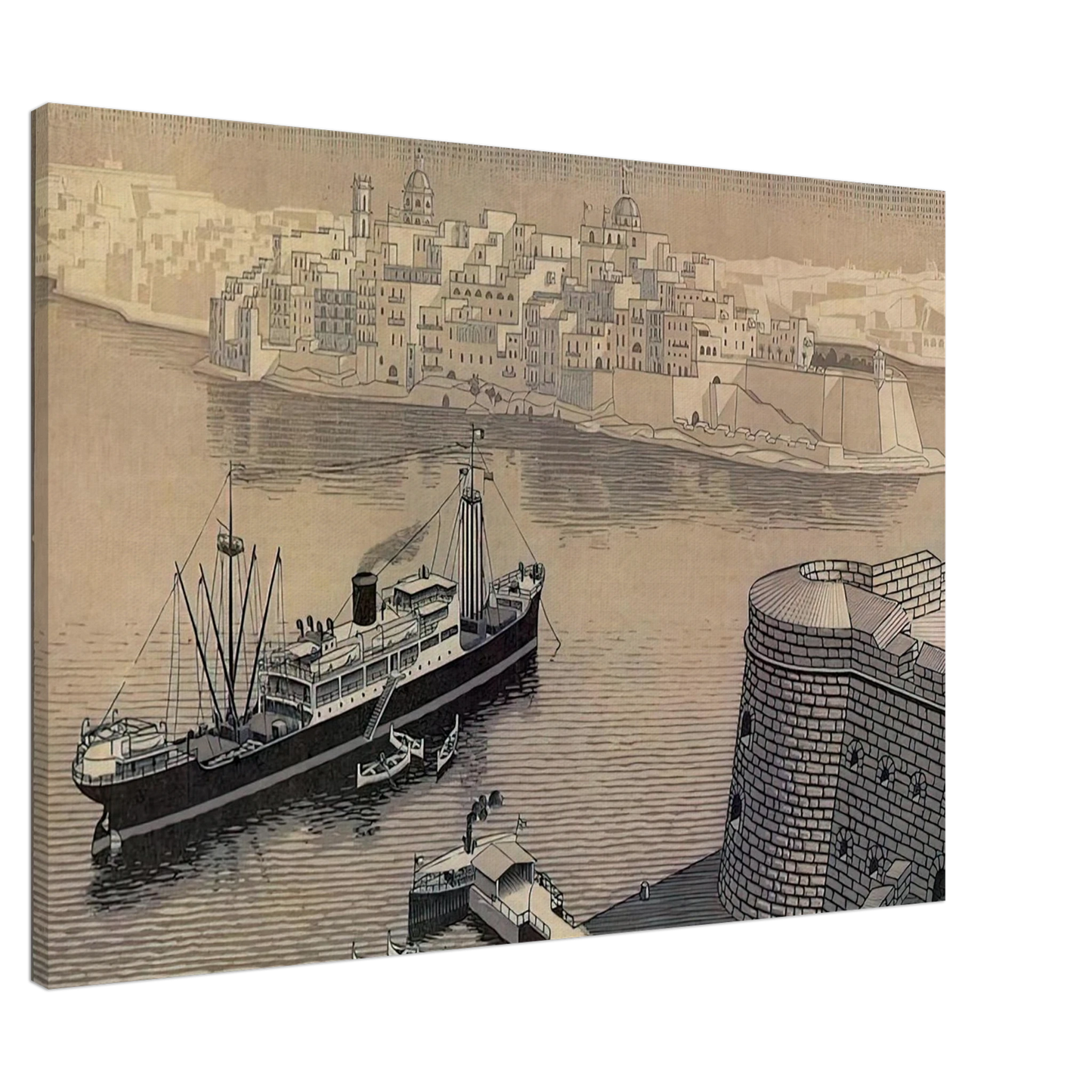 MC Escher - SENGELA MALTA Canvas - 20x30 cm / 8x12 inches-canvas