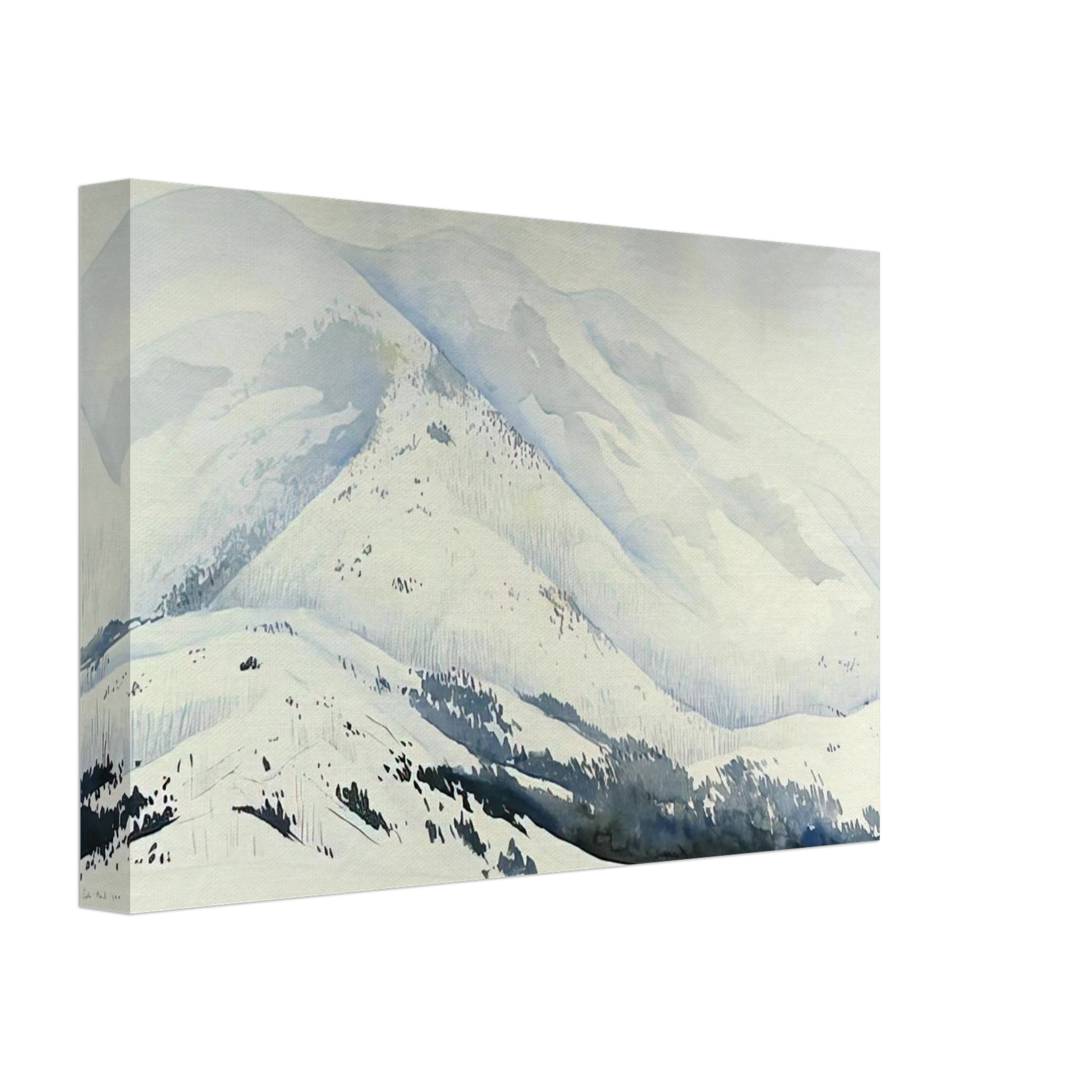 Eyvind Earle - Snowy Mountain Canvas - 40x60 cm / 16x24 inches-canvas