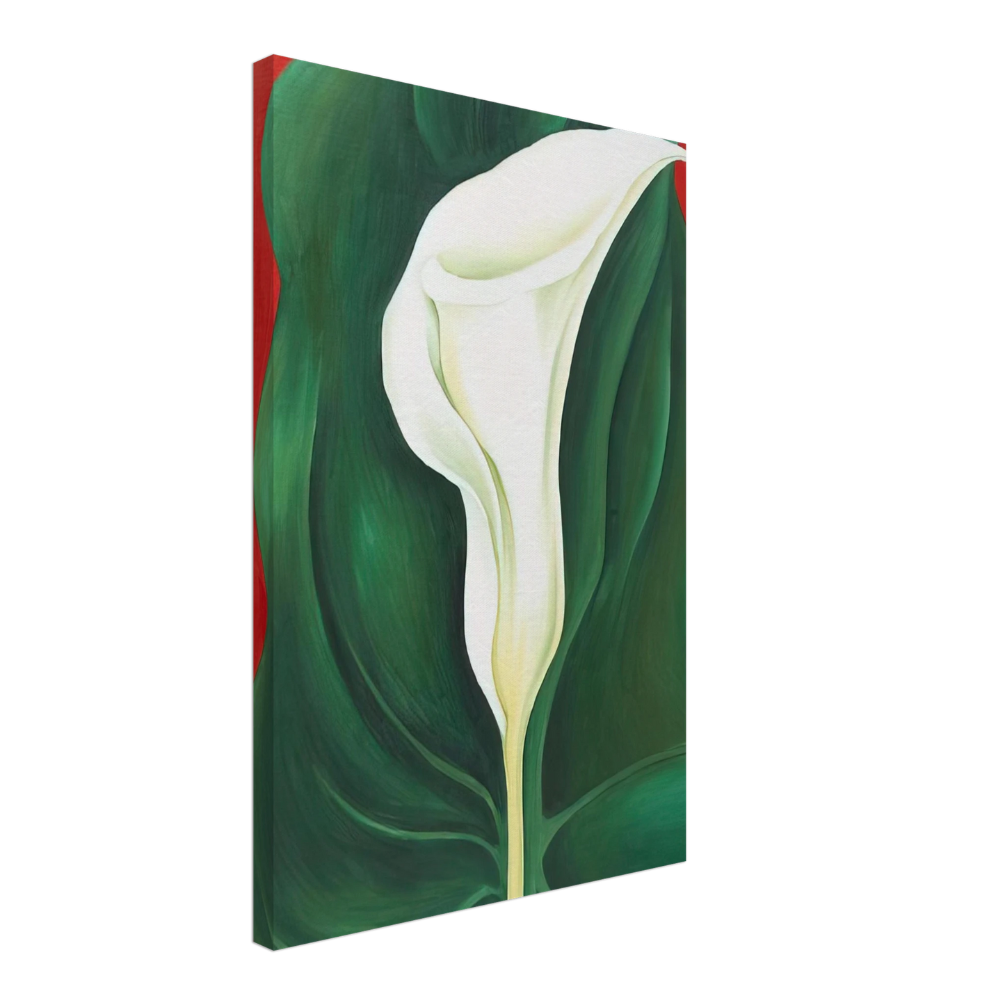 Georgia O'Keeffe - Single Calla Lily  Red  Canvas - 70x100 cm / 28x40 inches-canvas