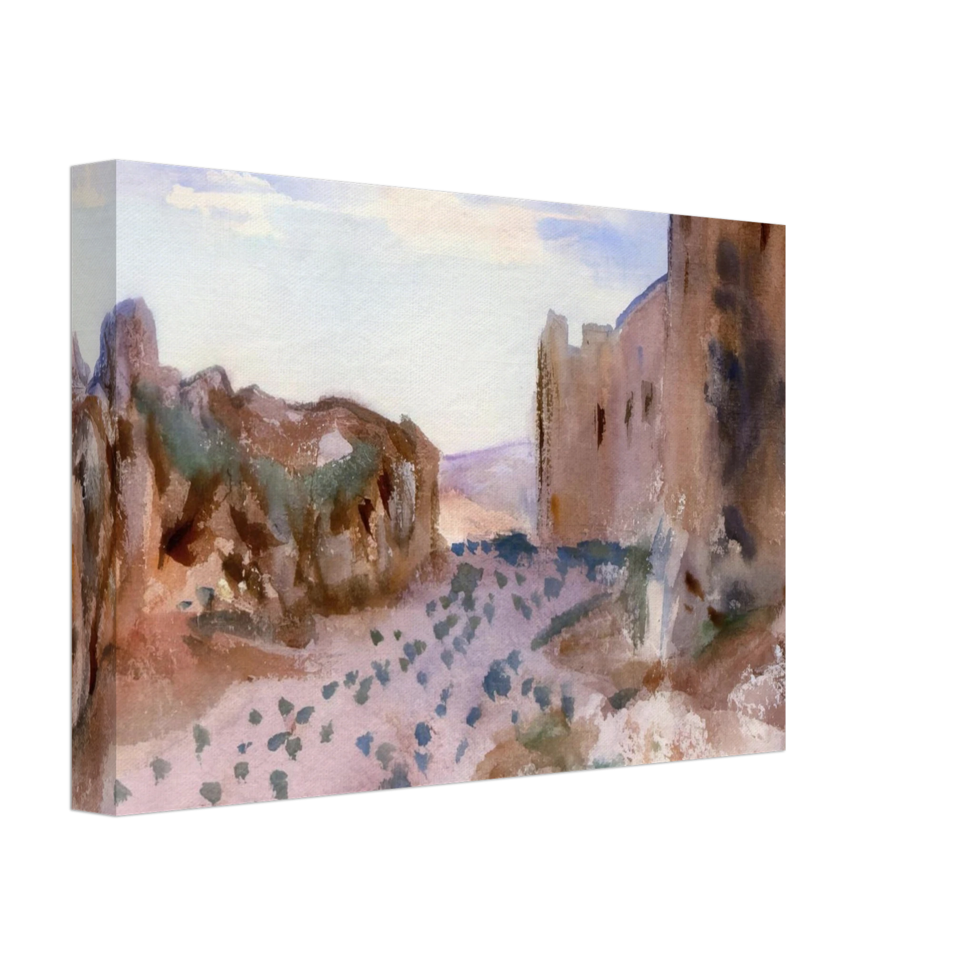 John Singer Sargent - Fortress, Roads and Rocks Canvas - 70x100 cm / 28x40 inches-canvas